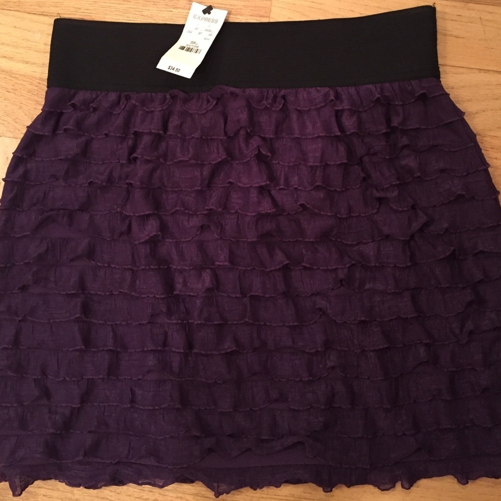 NWT purple ruffle high waisted skirt - Picture 3 of 3